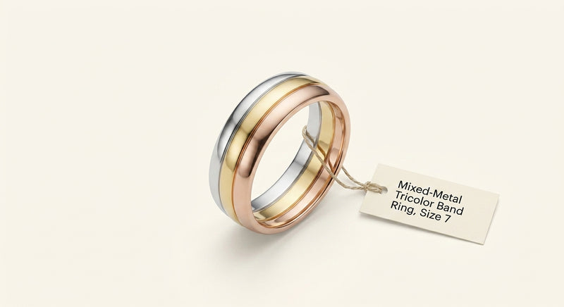 Cartier Trinity ring white rose yellow gold 18k, imported from the UK