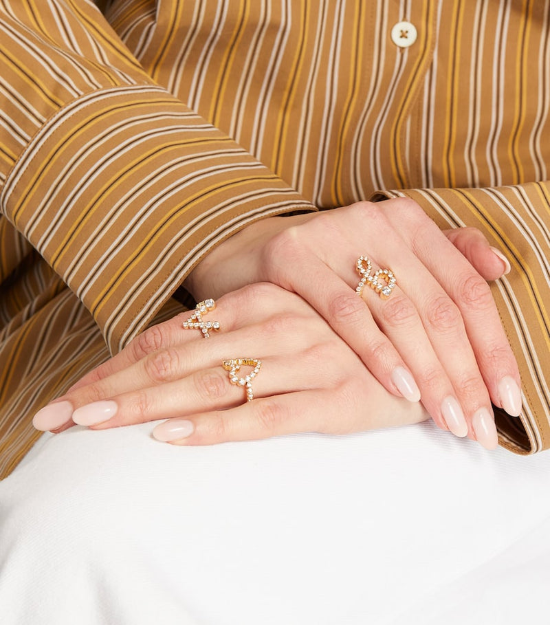 Sophie Bille Brahe Ensemble 'G' ring 18kt yellow gold with diamonds, imported from the UK