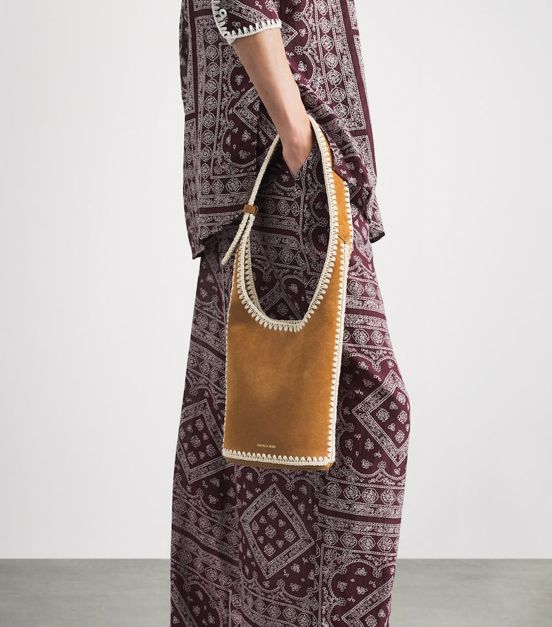 Veronica Beard Loop shoulder bag in Italian suede, UK version