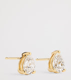 Harrods yellow gold pear diamond stud earrings 1ct - British product