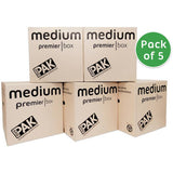 StorePAK medium folded cardboard storage boxes set of 5 (British brand)