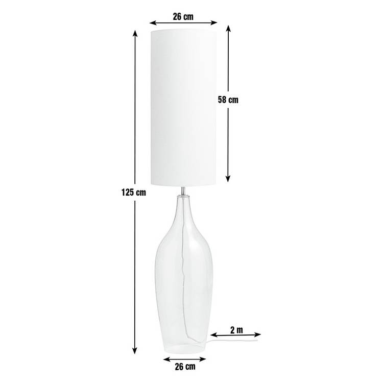 Argos Home Abas floor lamp brushed chrome bubble glass 125cm (British brand)
