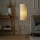 Argos Home Abas floor lamp brushed chrome bubble glass 125cm (British brand)