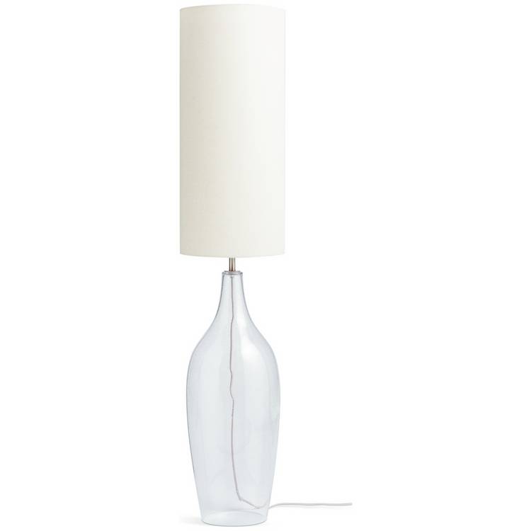 Argos Home Abas floor lamp brushed chrome bubble glass 125cm (British brand)