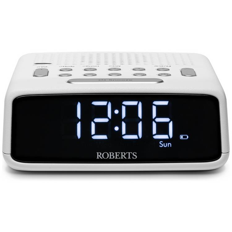 Roberts Ortus FM clock radio in white, UK version