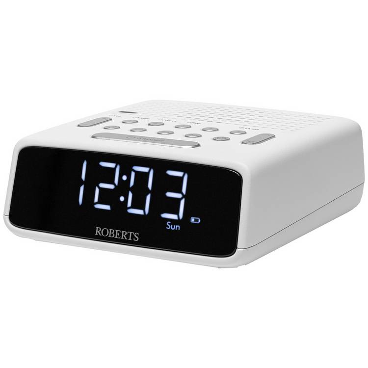 Roberts Ortus FM clock radio in white, UK version
