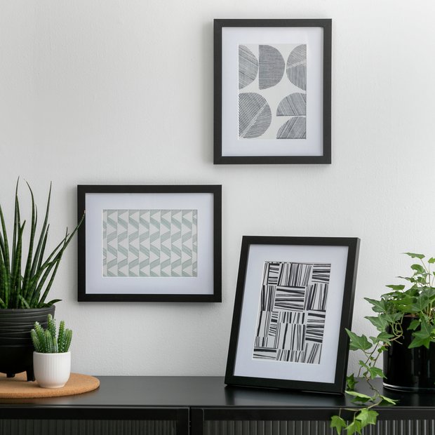 Habitat black wooden picture frames 3 pack mixed sizes, UK version