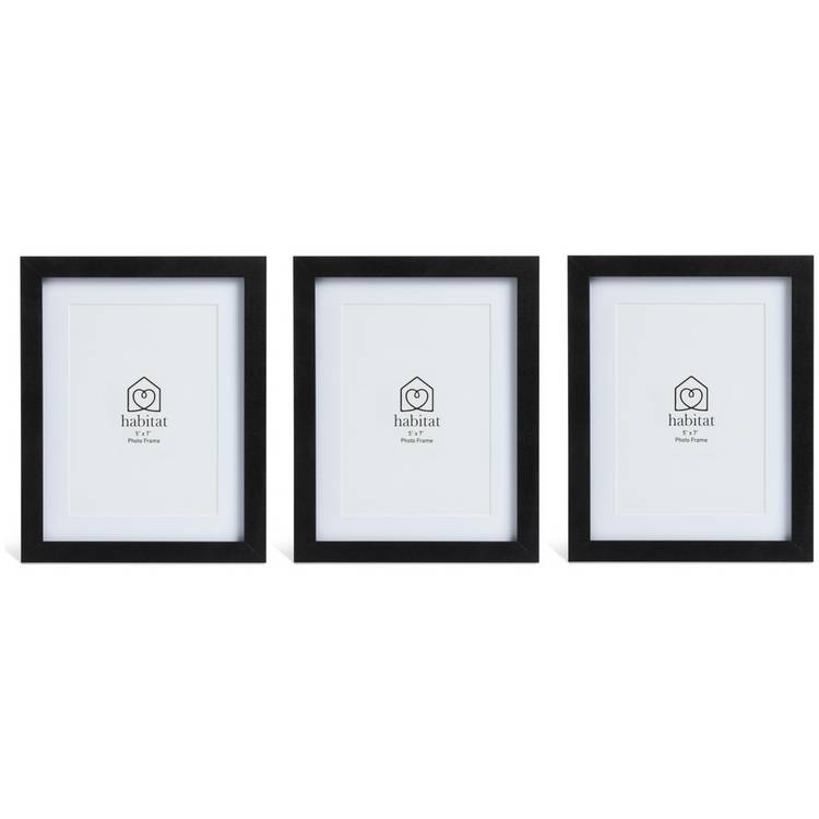 Habitat black wooden picture frames 3 pack mixed sizes, UK version