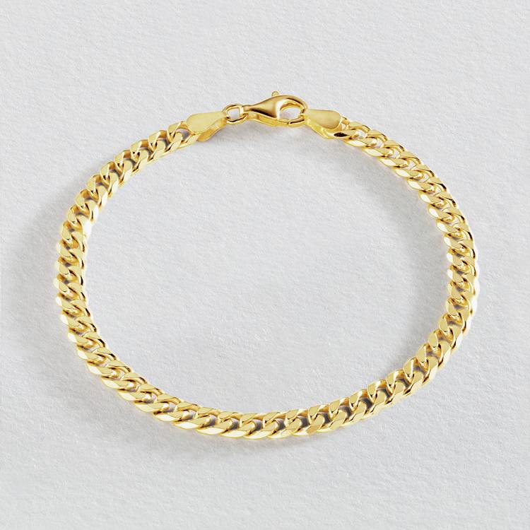 Revere men's gold plated curb bracelet 5.5mm (British brand)