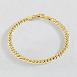 Revere men's gold plated curb bracelet 5.5mm (British brand)