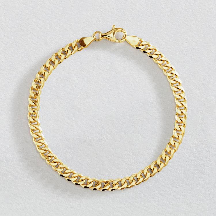 Revere men's gold plated curb bracelet 5.5mm (British brand)