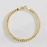 Revere men's gold plated curb bracelet 5.5mm (British brand)