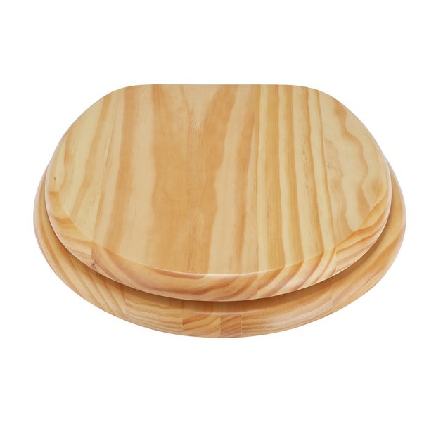 Argos Home slow close wooden toilet seat in pine - British product