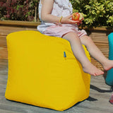 rucomfy yellow indoor outdoor cube bean bag 38cm, UK version