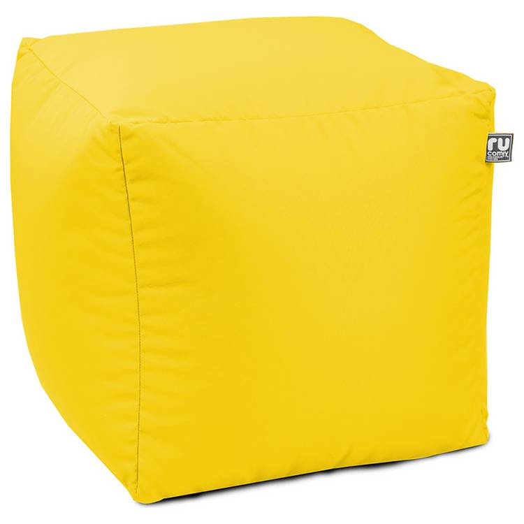 rucomfy yellow indoor outdoor cube bean bag 38cm, UK version
