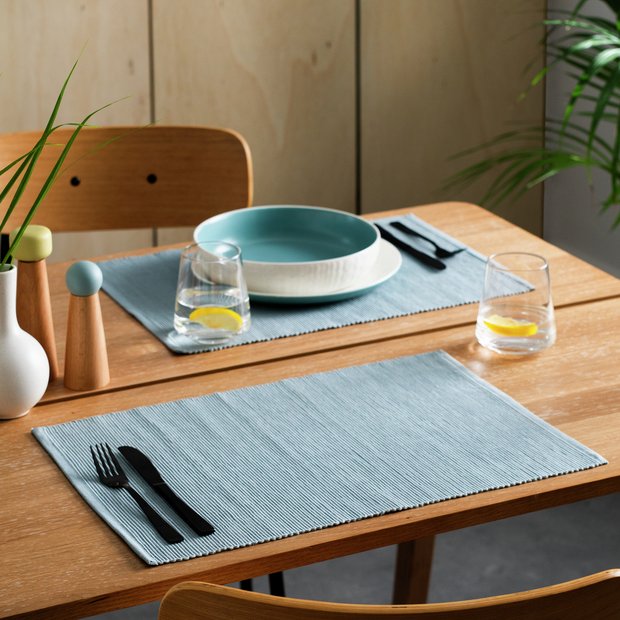 Habitat ribbed duck egg placemats set of four, imported from the UK