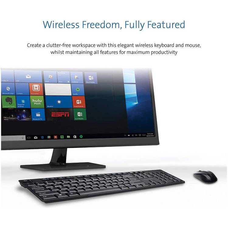 Kensington wireless keyboard and mouse set black (British brand)