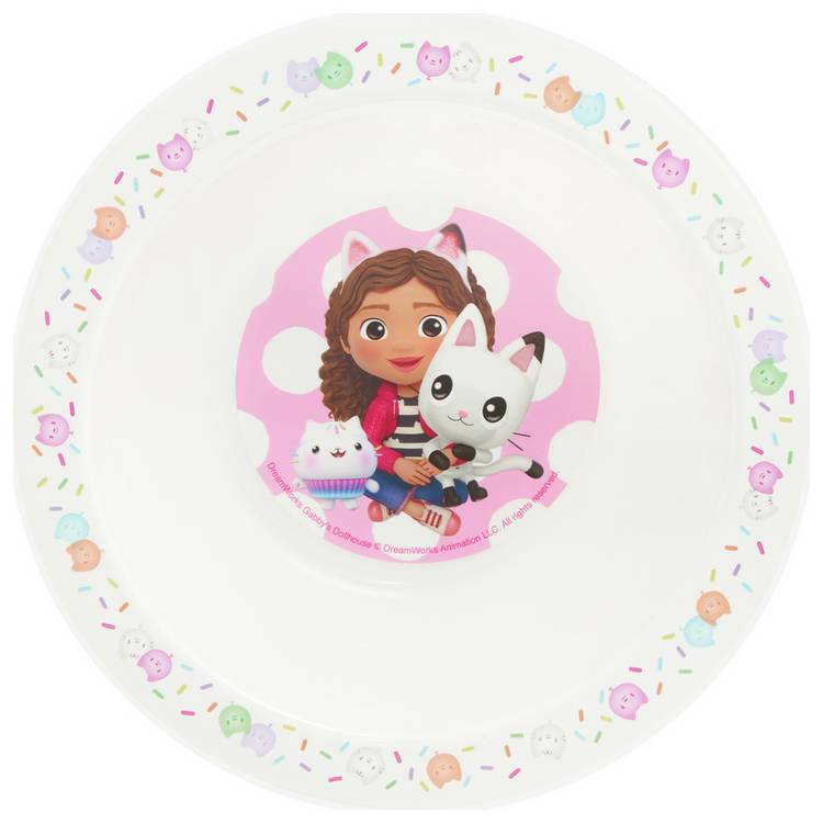 Gabby's Dollhouse pink kids dinner set 3 piece - British product