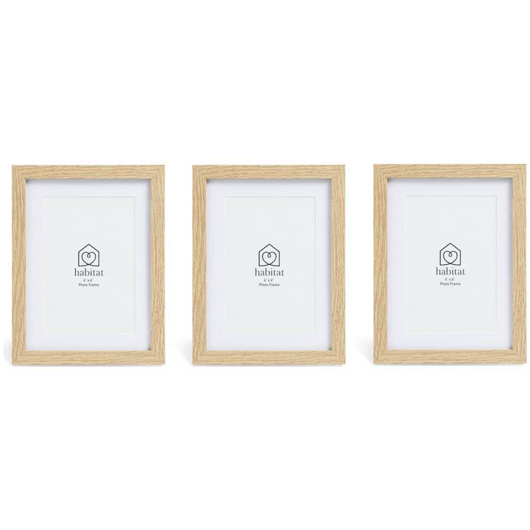 Habitat oak effect picture frames 20x15cm set of 3, UK version