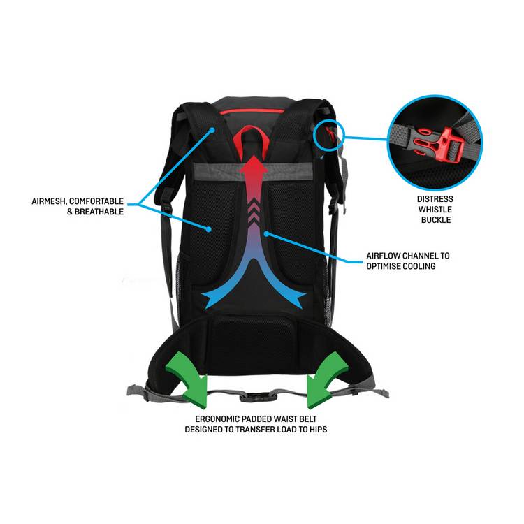 Pro Action Xtreme 35L backpack black, imported from the UK