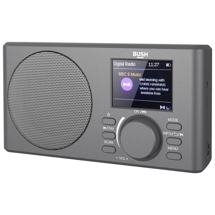 Bush DAB radio grey portable digital radio (British brand)