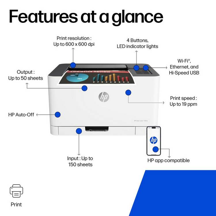 HP LaserJet 150nw wireless colour laser printer - British product