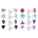 Revere sterling silver stud earrings shape set 8 pairs (British brand)