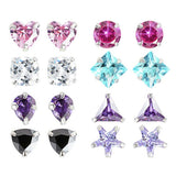 Revere sterling silver stud earrings shape set 8 pairs (British brand)