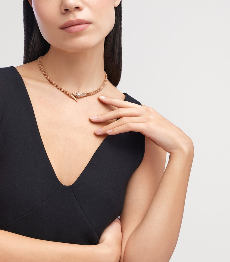 Bvlgari Serpenti rose gold diamond necklace, UK version