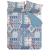 Catherine Lansfield bedding set boho patchwork blue single - British product