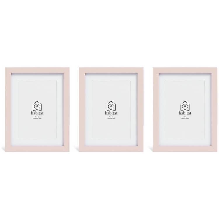 Habitat pink wooden picture frames set of 3, UK version