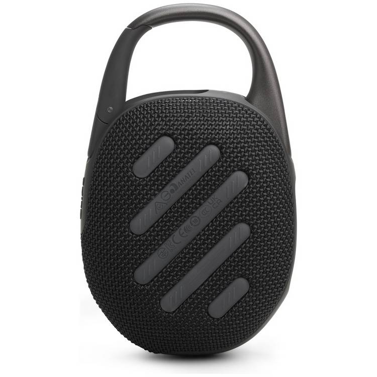 JBL Clip 5 portable Bluetooth speaker in black - British product