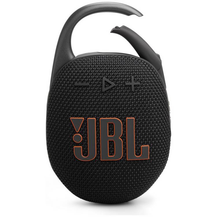 JBL Clip 5 portable Bluetooth speaker in black - British product