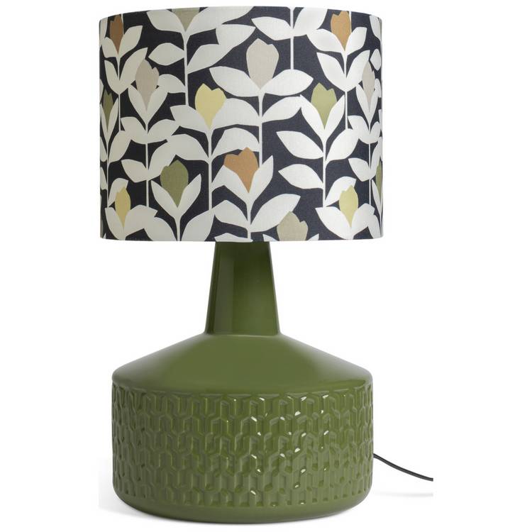Habitat ceramic table lamp green 44cm - British product