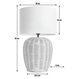 Habitat Wicker Pear natural rattan table lamp 49cm, UK version