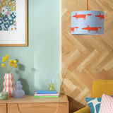 Habitat x Scion blue Mr Fox lampshade 30cm, imported from the UK