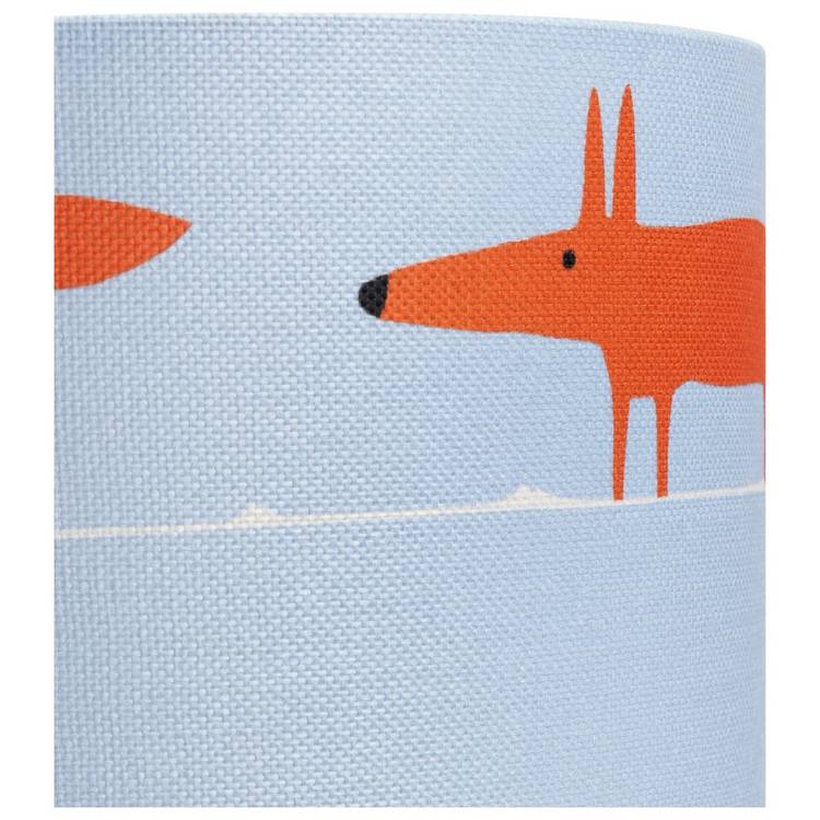 Habitat x Scion blue Mr Fox lampshade 30cm, imported from the UK