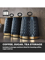 Next Tower Blue Empire Food Storage Canisters Set 1.3L Capacity- Buy online at McGrocer