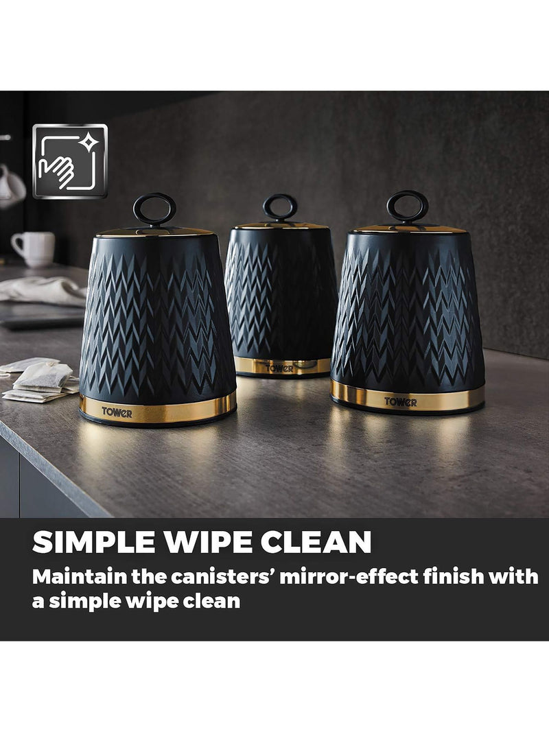 Tower Blue Empire canisters set 1.3L capacity (British brand)
