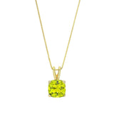 Costco UK Cushion Cut Peridot Pendant 14ct Yellow Gold with 18 Inch Chain- Buy online at McGrocer