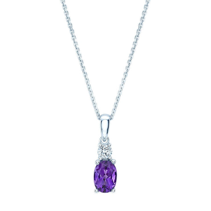 Costco oval cut amethyst and diamond pendant, UK version