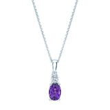 Costco UK Costco Oval Cut Amethyst and 0.09ctw Diamond Pendant, 14ct White Gold- Buy online at McGrocer