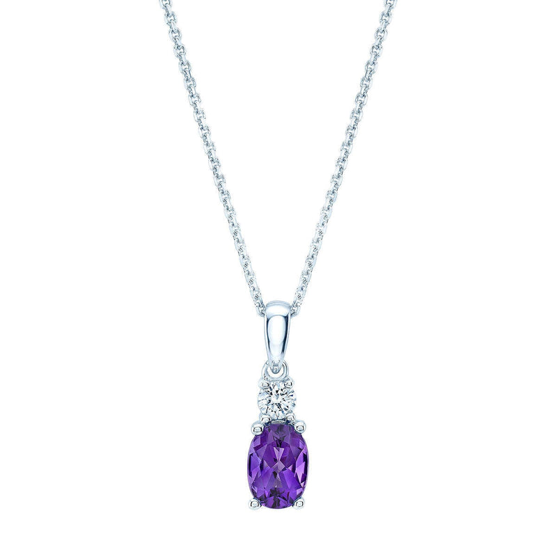 Costco oval cut amethyst and diamond pendant, UK version