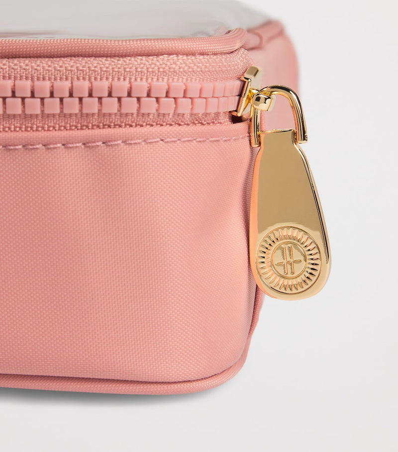 Harrods clear cosmetic bag with gold zip, UK version