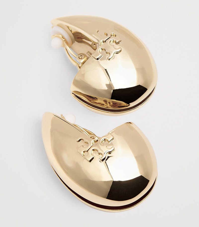Tory Burch Wave earrings gold plated brass, UK version