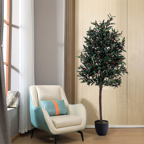 Livingandhome artificial olive tree decorative plant 120cm, imported from the UK