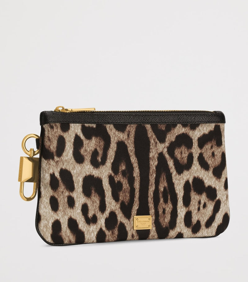 Dolce&Gabbana leopard print pouch 14x24cm, imported from the UK