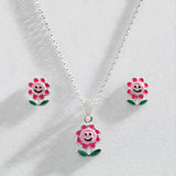 Revere sterling silver daisy earring and necklace set (British brand)