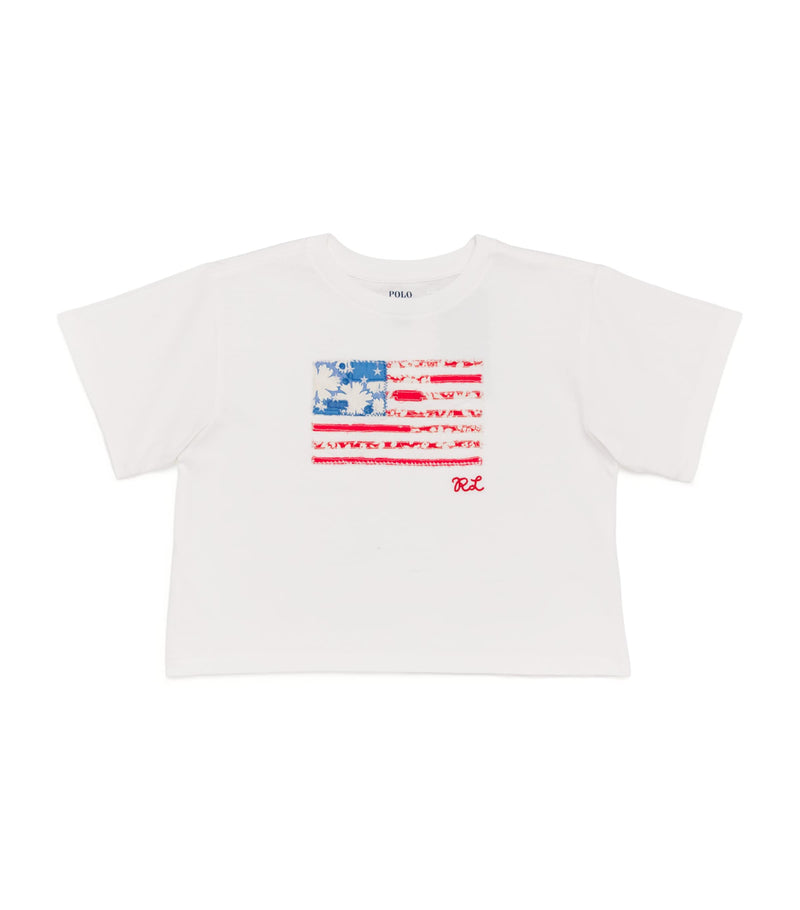 Ralph Lauren Kids Cotton Embroidered Flag T-Shirt (2-7 Years), imported from the UK