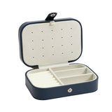 Argos Home Navy Faux Leather Medium Travel Jewellery Box, imported from the UK